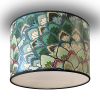 Proud Peacock Ceiling Drum | Flush Mounts by Robin Ann Meyer. Item composed of fabric and metal in boho or eclectic & maximalism style