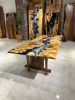 Blue Ocean Epoxy Resin Table - Epoxy Wood Table - Live Edge | Dining Table in Tables by Gül Natural Furniture. Item composed of wood and stone in contemporary or country & farmhouse style