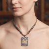 Meteorite Acalanatha Gold Inlay Thangka Art Amulet | Ornament in Decorative Objects by Dynasty Artisan. Item made of metal & glass compatible with contemporary and eclectic & maximalism style