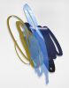 Triple Scribble Blue/Gold Wall Sculpture | Wall Hangings by Ryan Coleman. Item composed of synthetic compatible with minimalism and contemporary style