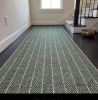 Handwoven Woolen Green Runner Rug | Rugs by Evergreen Carpets. Item made of wool works with boho & minimalism style