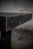 Banham Black Brutalist Oak Dining Table | Tables by Aeterna Furniture. Item composed of oak wood