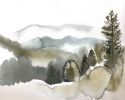 Appalachians No. 9 : Original Watercolor Painting | Paintings by Elizabeth Becker. Item composed of paper in contemporary or modern style
