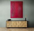 Matte Red Textured Painting On Canvas | Oil And Acrylic Painting in Paintings by Intuitive Arts Shop. Item composed of canvas in minimalism or mid century modern style