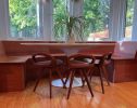 Mid Century Modern Swiveling Dining Chair: Carved Tractor Seat stool, USA made | Chairs by Marco Bogazzi