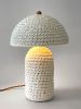 The Knitty Table Lamp in White | Lamps by Meg Morrison. Item composed of fabric & ceramic compatible with mid century modern and eclectic & maximalism style
