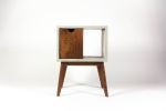 Half'n Half | Nightstand in Storage by Curly Woods. Item made of oak wood with concrete works with mid century modern style