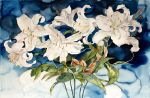 Lily Bouquet : Original Watercolor Painting | Paintings by Elizabeth Becker. Item composed of paper compatible with boho and contemporary style