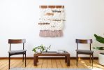 Spring Fog | Tapestry in Wall Hangings by Keyaiira | leather + fiber | Reveal Hair Studio in Santa Rosa. Item composed of wool and fiber