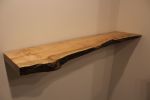 Big Leaf Maple Live Edge Floating Shelf | Hardware & Bracket | Shelving in Storage by SAW Live Edge. Item made of maple wood
