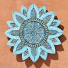 Suzani mural 74cm (29.1") Turquoise | Wall Sculpture in Wall Hangings by GVEGA. Item composed of ceramic in boho style