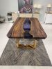 Epoxy Table - Walnut River Custom Resin Table - Dining Table | Tables by Tinella Collection. Item made of walnut compatible with minimalism and art deco style