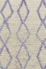 Vintage Moroccan Runner Rug in White with Purple Lozenges | Area Rug in Rugs by Rug and Kilim