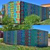 Geometric Mural at Pioneer Hills | Street Murals by Christine Rose Curry
