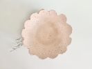 Soft Pink Scalloped Bowl Paper Mache Material | Decorative Bowl in Decorative Objects by TM Olson Collection. Item composed of paper in country & farmhouse or eclectic & maximalism style