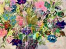 Inheritance of Flowers | Mixed Media by Megan Aujla - Line & Form Studio. Item composed of canvas and paper in contemporary or modern style