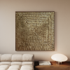 Gold Metallic Painting | Oil And Acrylic Painting in Paintings by Berezart. Item composed of canvas in minimalism or contemporary style