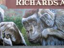The gorillas mural | Street Murals by Anat Ronen | Richard's Antiques Inc in Houston