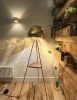 IRIS POD Floor Lamp : Unique Brass Floor Lamp | Modern Light | Lamps by lightexture. Item composed of walnut and brass in mid century modern or eclectic & maximalism style