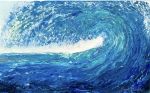 Deep Wave – Large Abstract Ocean Painting | Oil And Acrylic Painting in Paintings by Eman's Gallery. Item made of canvas works with contemporary & coastal style