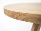 Round coffee table, small end table, accent table | Tables by Mo Woodwork. Item composed of oak wood