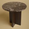 Dark Marble and Oak Side Table - SHERMAN by Lebanto | Tables by Lebanto. Item composed of oak wood & marble compatible with minimalism and contemporary style