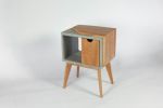 Half'n Half | Nightstand in Storage by Curly Woods. Item made of maple wood with concrete works with mid century modern style