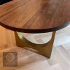 Racetrack Oval Walnut Tunnel Table | Dining Table in Tables by YJ Interiors. Item made of walnut & brass compatible with mid century modern and contemporary style
