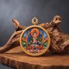 Zodiac Horse Mahasthamaprapta Thangka Art Pendant Art | Ornament in Decorative Objects by Dynasty Artisan. Item composed of metal compatible with contemporary and eclectic & maximalism style