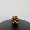 Dark browr round flower sculpture | Sculptures by IRENA TONE. Item composed of wood compatible with minimalism and art deco style