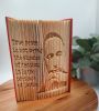 Martin Luther King Jr Folded Book Portrait | Sculptures by Q Wollock. Item made of linen with paper works with contemporary style