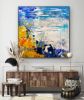 Effervescence Waterfall Abstract 72" x 72" | Oil And Acrylic Painting in Paintings by Dorothy Fagan Fine Arts. Item made of canvas works with contemporary & coastal style