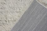 Rug & Kilim’s Moroccan Style Shag Rug in Solid Gray-White | Area Rug in Rugs by Rug and Kilim