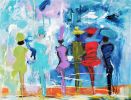 Social Distancing Dancers | Oil And Acrylic Painting in Paintings by Marie Manon Art. Item composed of canvas