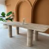 Italian Travertine Dining Table - Gray Marble Dining Table | Tables by Tinella Collection. Item composed of marble compatible with minimalism and contemporary style