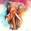 Bull Elephant Walk | Mixed Media in Paintings by Catherine Twomey | DOG & PONY SHOW in Asheville. Item composed of birch wood and canvas in contemporary or modern style