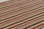 Vintage Persian Kilim in Crimson Red and Beige-Brown Stripes | Area Rug in Rugs by Rug and Kilim