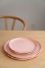 Handmade Porcelain Dinner Plates With Gold Rim. Powder Pink | Dinnerware by Creating Comfort Lab. Item made of ceramic