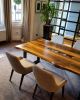 Serbian Walnut Live-Edge Sharing Table | Dining Table in Tables by Handmade in Brighton | K+K Hotel George Kensington in London. Item composed of walnut & metal