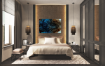 'CURRENT' - Luxury Epoxy Resin Abstract Artwork | Oil And Acrylic Painting in Paintings by Christina Twomey Art + Design. Item made of canvas & synthetic