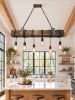 Wood Beam Chandelier:Light Fixture, 6-Light | Chandeliers by Lakehouse Lighting. Item composed of wood & metal compatible with country & farmhouse and industrial style