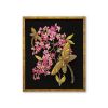 Embroidery Work Wall Art of Cherry Blossom & 3D Dragonfly | Mixed Media by MagicSimSim. Item in art deco style