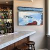 59 Fishes | Mixed Media by LESLIE MORGAN ART | Oswald Restaurant in Santa Cruz. Item made of wood with synthetic