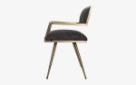 Ika Brass Plated Dining Chair | Chairs by LAGU. Item composed of fabric and metal in minimalism or modern style