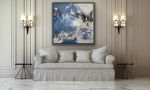 New Blues | Oil And Acrylic Painting in Paintings by Cheri Vilona. Item composed of canvas and synthetic