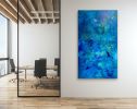 Calming Seas Vibrant Acrylic Abstract Painting | Oil And Acrylic Painting in Paintings by Strokes by Red - Red (Linda Harrison). Item works with contemporary & coastal style