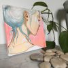 Miniature popart stylized original painting "The mermaid's silence" | Oil And Acrylic Painting in Paintings by Monique van Steen. Item made of canvas & synthetic
