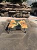 Antique Wood Epoxy Coffee Table - Office Table - Resin Table | Tables by Tinella Collection. Item composed of birch wood in boho or minimalism style