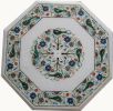 white marble table, coffee table, end table, tabletop | Tables by Innovative Home Decors. Item composed of marble in country & farmhouse or art deco style