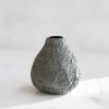 Rounded Vase in Textured Dove Grey Concrete | Vases & Vessels by Carolyn Powers Designs. Item composed of concrete in minimalism or contemporary style